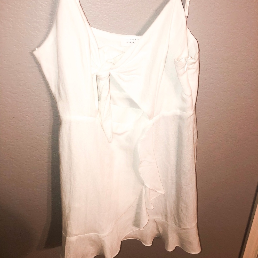 Tie Front White Mini Dress